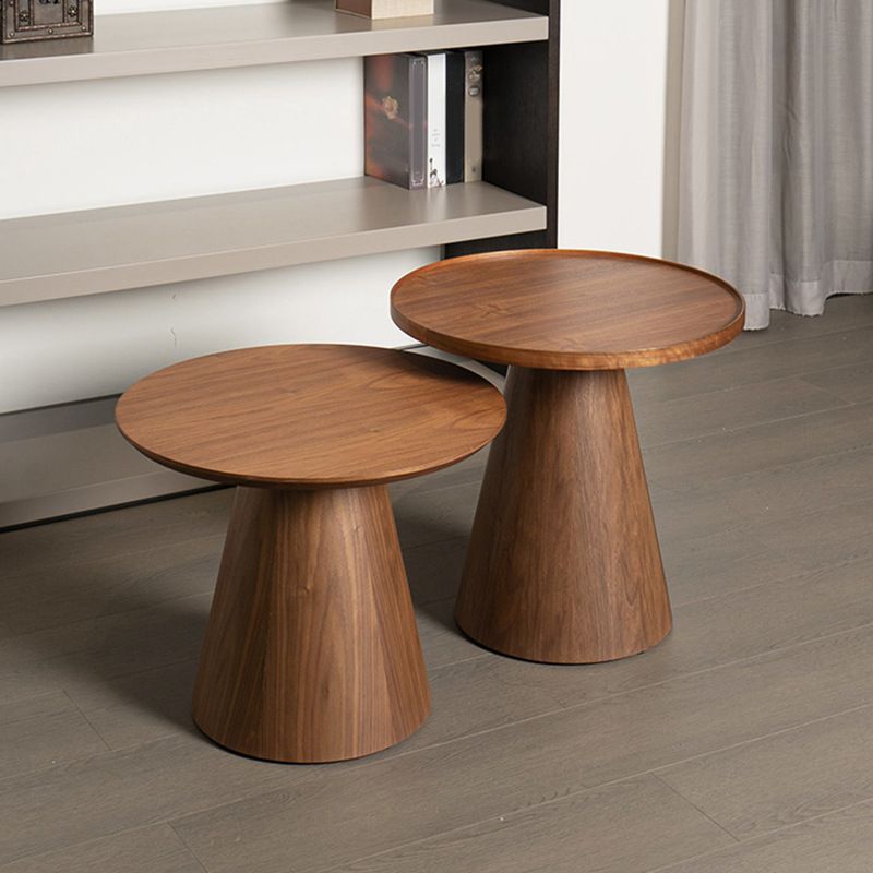 Contemporary Living Room Round Pedestal Solid Wood End Table Clearhalo 'Coffee & Accent Tables' 'End & Side Tables' 'end_side_tables' 'furn' 'furn_end_side_tables' 'Furniture' 'Living Room Furniture' 1200x1200_82254f4e-86b1-4cf5-b65d-6dc857756efb