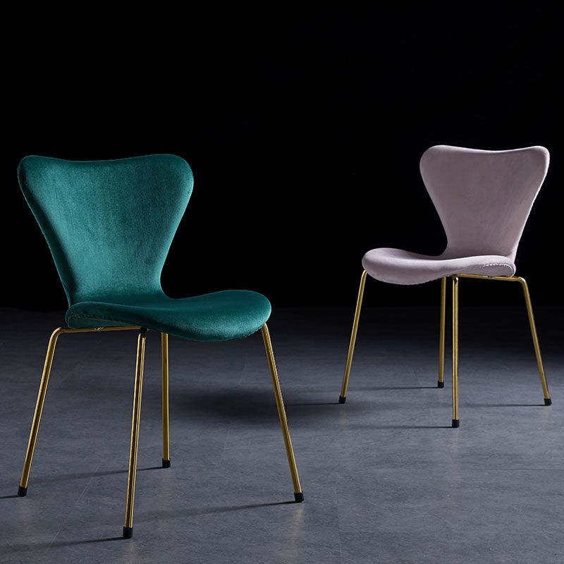 Home Wingback Dining Armless Chairs Indoor Dining Side Chairs with Metal Legs Clearhalo ' kitchen&dining_furn' 'Dining Chairs' 'Dining Tables & Seating' 'dining_chair' 'furn' 'furn_dining_chair' 'Furniture' 'furniture_dining_chair' 'Kitchen & Dining Furniture' 'kitchen' 1200x1200_822680f1-1155-4ec2-8068-53466838f764