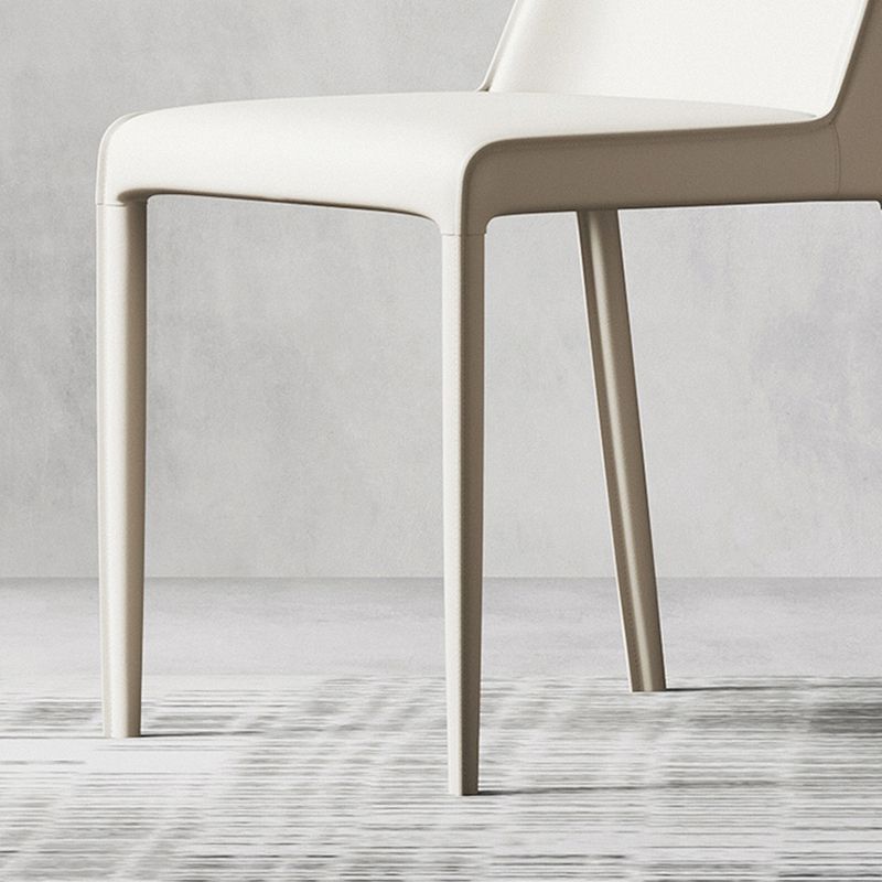 Modern Design Solid Back Dining Side Chairs Leather Armless Dining Chairs for Kitchen Clearhalo ' kitchen&dining_furn' 'Dining Chairs' 'Dining Tables & Seating' 'dining_chair' 'furn' 'furn_dining_chair' 'Furniture' 'furniture_dining_chair' 'Kitchen & Dining Furniture' 'kitchen' 1200x1200_8227442f-a231-45b1-b7fd-2d807325a802