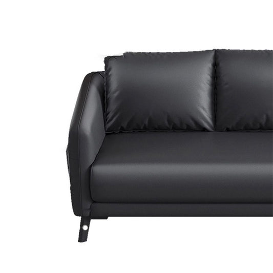 Contemporary Standard Tuxedo Arm Loveseat Leather Loveseat with Pillows Clearhalo 'furn' 'furn_sofas' 'Furniture' 'furniture_sofas' 'kitchen' 'kitchen_sofas' 'Living Room Furniture' 'Sofa' 'sofas' 1200x1200_8228a81e-7511-4cca-a966-000f25b14b4b