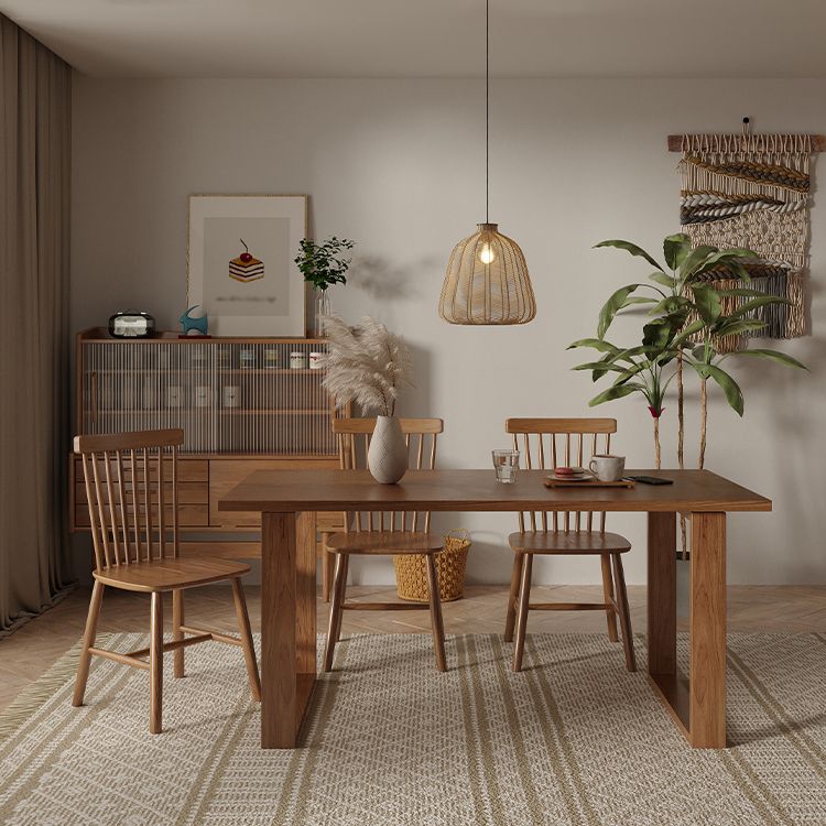 Modern 1/4/5 Pieces Rectangle Dining Set Solid Wood Dining Table with Chairs Clearhalo 'Dining Room Sets' 'Dining Tables & Seating' 'dining_room_set' 'furn' 'furn_dining_room_set' 'Furniture' 'furniture_dining_room_set' 'Kitchen & Dining Furniture' 'kitchen&dining_furn' 'kitchen' 1200x1200_822a3c22-874f-4184-bc56-f3b624df4f5a