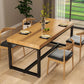 Industrial Solid Wood Dining Table Rectangle Table in Brown with Metal Trestle Base Clearhalo ' dining_table' 'Dining Tables & Seating' 'Dining Tables' 'furn' 'furn_dining_table' 'Furniture' 'furniture_dining_table' 'Kitchen & Dining Furniture' 'kitchen&dining_furn' 'kitchen' 'kitchen_dining_table' 1200x1200_822b8d99-34a0-40da-89f0-4d726f842080