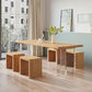 Pine Wood Top Dining Table Modern Solid Wood Table with Sled Base
