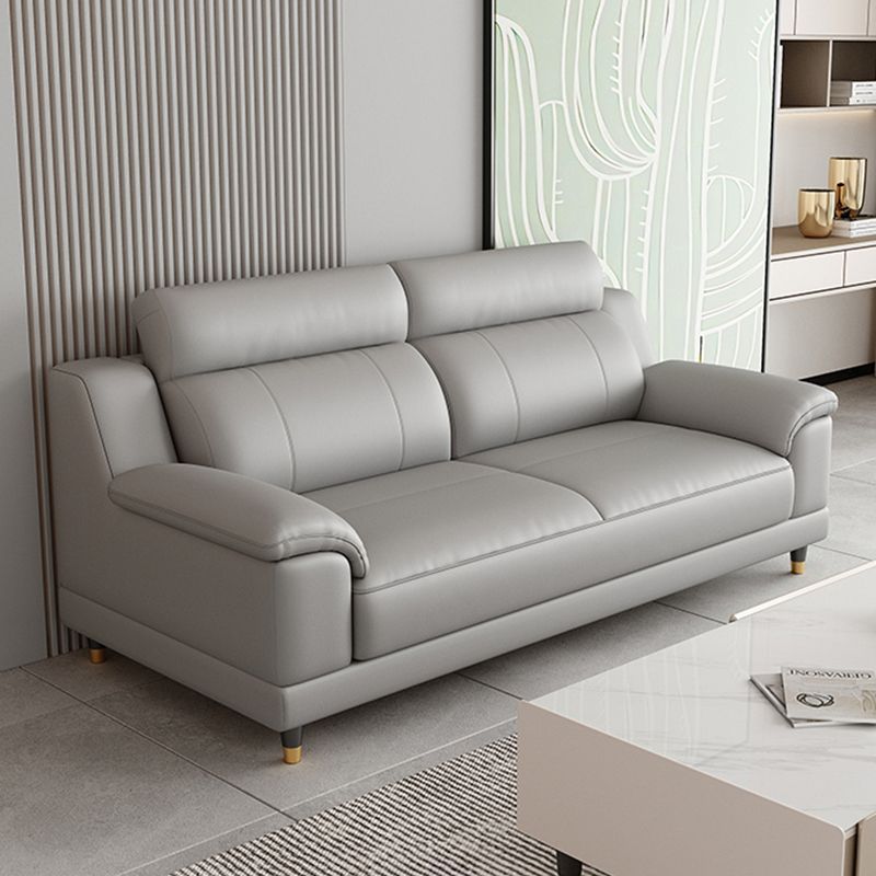 Light-grey Contemporary Sofa Genuine Leather Living Room Sofa & Chaise Clearhalo 'furn' 'furn_sectionals' 'Furniture' 'Living Room Furniture' 'Sectionals' 1200x1200_8231649d-661d-408a-b321-735b027d2d2b