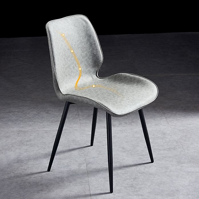 Modern Upholstered Armless Dining Chairs Wingback Side Chairs with Metal Legs Clearhalo ' kitchen&dining_furn' 'Dining Chairs' 'Dining Tables & Seating' 'dining_chair' 'furn' 'furn_dining_chair' 'Furniture' 'furniture_dining_chair' 'Kitchen & Dining Furniture' 'kitchen' 1200x1200_8231e7e1-9f59-4726-94dd-94045d960bba