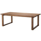 Natural Pine Wood Dining Table Contemporary Rectangle Sled Base Table