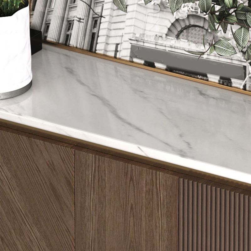 Glam Side Board Marble Sideboard Cabinet with Doors for Kitchen Clearhalo 'buffet_sideboard' 'Buffets & Sideboards' 'furn' 'furn_buffet_sideboard' 'Furniture' 'Kitchen & Dining Furniture' 1200x1200_8234fd01-af46-48a6-894e-3ef593f4b9cd