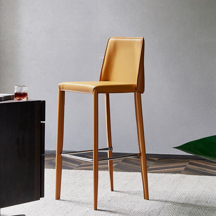 Modern Bar Stool Leather Backrest Counter Stool for Living Room Clearhalo 'Bar Furniture' 'Bar Stools' 'bar_stools' 'furn' 'furn_bar_stools' 'Furniture' 'Kitchen & Dining Furniture' 1200x1200_82353f69-3a4b-4917-ae14-e2b9a2f45a8e