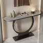 12 Inch Wide Accent Table Half Moon Stone Console Table for Hall Clearhalo 'Console Tables' 'console_tables' 'Entry & Mudroom Furniture' 'furn' 'furn_console_tables' 'Furniture' 1200x1200_823595a8-3d21-4a4e-8dd5-fea421618dc7