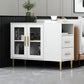 Modern Accent Cabinet with Straight Legs and 2 Drawers and 1/2 Doors