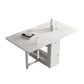 Foldable Artificial Wood Table in White Medieval Modern Rectangle Table with Trestle Base Clearhalo ' dining_table' 'Dining Tables & Seating' 'Dining Tables' 'furn' 'furn_dining_table' 'Furniture' 'furniture_dining_table' 'Kitchen & Dining Furniture' 'kitchen&dining_furn' 'kitchen' 'kitchen_dining_table' 1200x1200_8236ae26-5db7-4845-bff8-9fc616bea2c5
