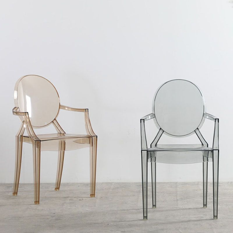 Plastic eetkamerstoel Scandinavische arm Open achterzijde stoelen voor thuis