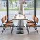 Sintered Stone Dining Table Industrial Square Dining Table with Metal Base Clearhalo 'Dining Tables & Seating' 'Dining Tables' 'dining_table' 'furn' 'furn_dining_table' 'Furniture' 'Kitchen & Dining Furniture' 1200x1200_82384674-8269-40cc-bf6b-b0e47324b47a