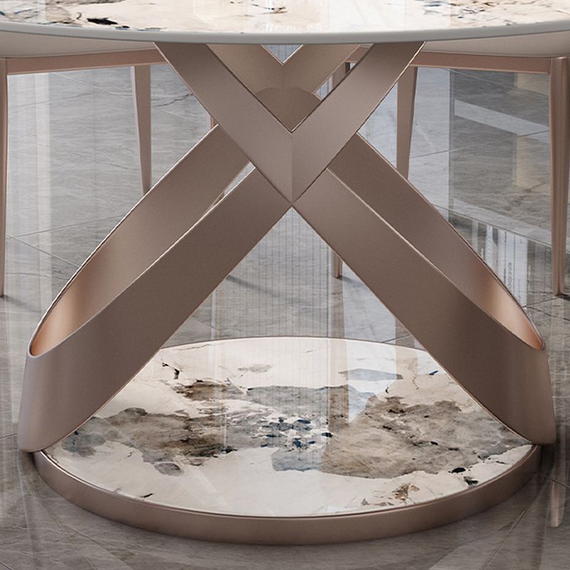 Stone Top Dining Table Round Contemporary Table with Pedestal Base without Turntable Clearhalo ' dining_table' 'Dining Tables & Seating' 'Dining Tables' 'furn' 'furn_dining_table' 'Furniture' 'furniture_dining_table' 'Kitchen & Dining Furniture' 'kitchen&dining_furn' 'kitchen' 'kitchen_dining_table' 1200x1200_823b9ecc-ae04-46e9-b1bf-a2d7da1bb0fa