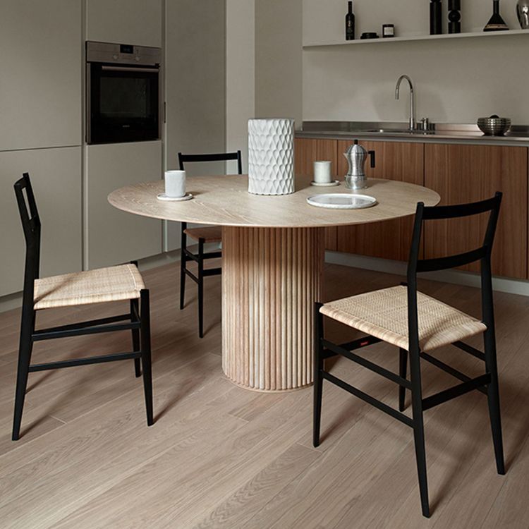 Round Modern Dining Table Wood Color Fixed Table with Pinewood Solid Wood Clearhalo ' dining_table' 'Dining Tables & Seating' 'Dining Tables' 'furn' 'furn_dining_table' 'Furniture' 'furniture_dining_table' 'Kitchen & Dining Furniture' 'kitchen&dining_furn' 'kitchen' 'kitchen_dining_table' 1200x1200_823c1131-5342-491b-a2c6-580d6fe2b27d