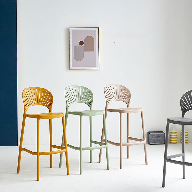 Industrial Armless Low Back Bar Stool Indoor Stackable Plastic Bar Stool Clearhalo 'Bar Furniture' 'Bar Stools' 'bar_stools' 'furn' 'furn_bar_stools' 'Furniture' 'Kitchen & Dining Furniture' 1200x1200_823c2929-846c-42d8-ae02-68e080758b6f