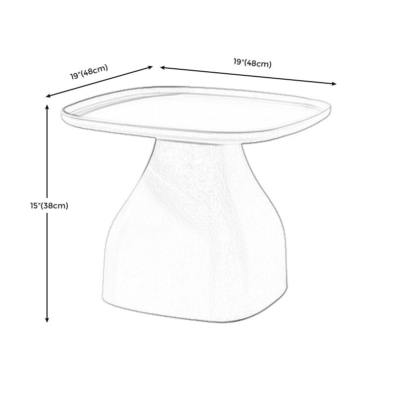 Plastic Tray Top End Table Square Pedestal Side Table - 14.96"/19.69" H