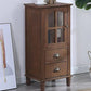 Armoire d'accent moderne du milieu du siècle avec porte en verre et pattes en bois massif