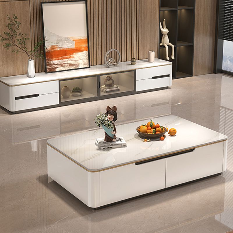 Block Slate Coffee Cocktail Table with 4 Storage Drawers Rectangle Clearhalo 'Coffee & Accent Tables' 'Coffee Tables' 'coffee_tables' 'furn' 'furn_coffee_tables' 'Furniture' 'Living Room Furniture' 1200x1200_82409cd4-c014-40fc-bb1d-5815f5731b77