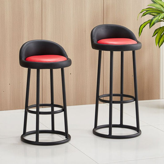 Modern Armless Counter Stool Steel Milk Tea Shop Bar Stool with Leather Cushion and Pedal Clearhalo 'Bar Furniture' 'Bar Stools' 'bar_stools' 'furn' 'furn_bar_stools' 'furniture_bar_stools' 'Kitchen & Dining Furniture' 'kitchen&dining_furn' 'kitchen' 'kitchen_furn' Furniture' 1200x1200_82427b5e-2865-4263-90d6-55ac1832dbc4