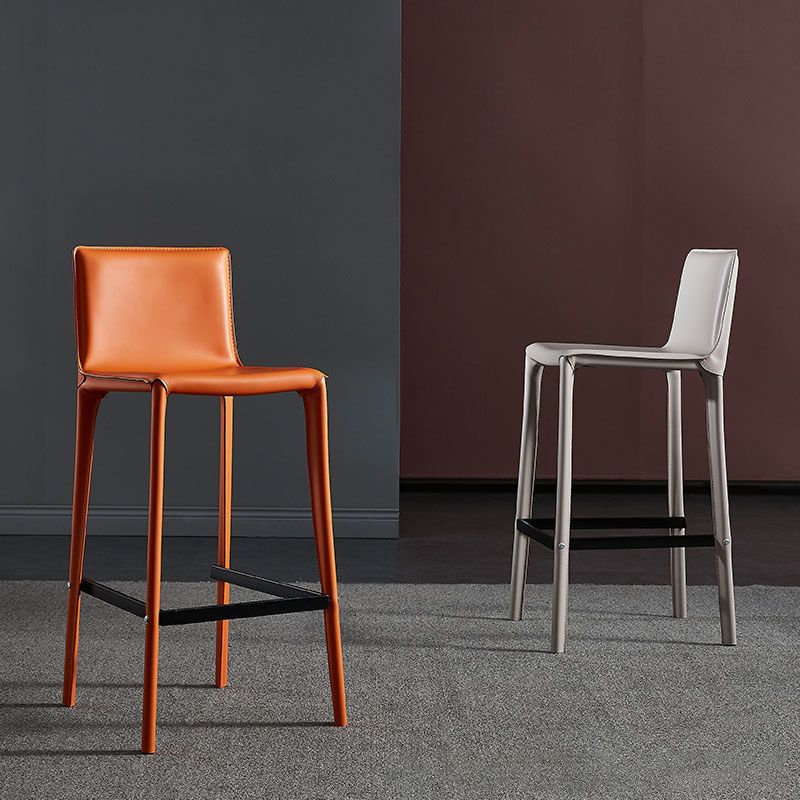 Modern Steel Counter Stools with Footrest and Low Back Bistro Bar Stool,1 Piece Clearhalo 'Bar Furniture' 'Bar Stools' 'bar_stools' 'furn' 'furn_bar_stools' 'furniture_bar_stools' 'Kitchen & Dining Furniture' 'kitchen&dining_furn' 'kitchen' 'kitchen_furn' Furniture' 1200x1200_824419bd-aca4-4e72-b8e7-bd8ff3a35fb3