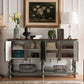 Contemporary Console Table Wood Console Sofa Table in Grey/Champagne