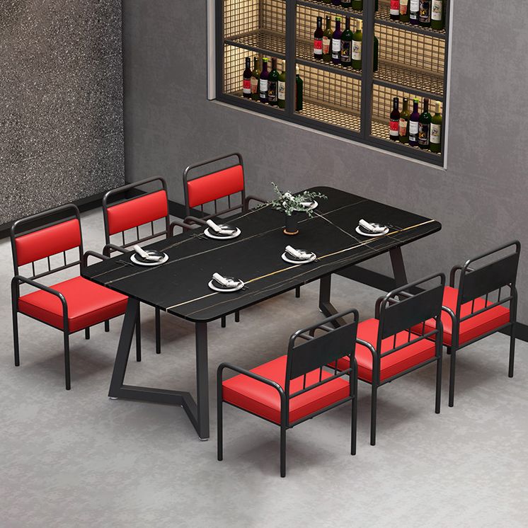 Modern Furniture 1/2/3/5/7/9 Pieces Sintered Stone Dining Set in Black Clearhalo 'Dining Room Sets' 'Dining Tables & Seating' 'dining_room_set' 'furn' 'furn_dining_room_set' 'Furniture' 'Kitchen & Dining Furniture' 1200x1200_8245cc05-31e9-4940-ac1f-82f8d0d28c17