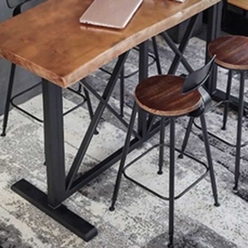 Industriële massief houten pub-eetset 1/2/5-delige rechthoekige pubset voor thuis