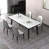Dining Room Set Nordic Sintered Stone Rectangular Dining Table with Trestle Base Clearhalo 'Dining Room Sets' 'Dining Tables & Seating' 'dining_room_set' 'furn' 'furn_dining_room_set' 'Furniture' 'furniture_dining_room_set' 'Kitchen & Dining Furniture' 'kitchen&dining_furn' 'kitchen' 1200x1200_82473e07-31e2-48d8-9e32-58a555005c82
