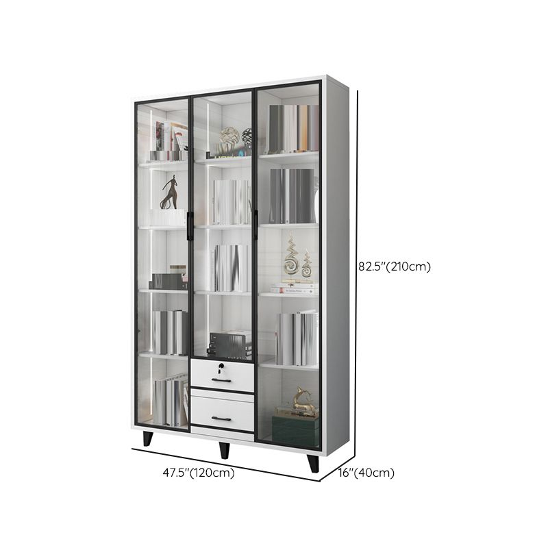 Eigentijdse boekenkast gesloten terug ontworpen houten boekenplank voor slaapkamer