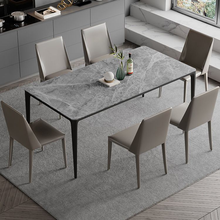Modern Grey 1/4/5/7 Pieces Dinette Set Rectangle Legs Indoor Dining Table Set Clearhalo 'Dining Room Sets' 'Dining Tables & Seating' 'dining_room_set' 'furn' 'furn_dining_room_set' 'Furniture' 'Kitchen & Dining Furniture' 1200x1200_824a3026-0d88-453a-8987-e96646198793