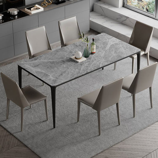 Modern Grey 1/4/5/7 Pieces Dinette Set Rectangle Legs Indoor Dining Table Set Clearhalo 'Dining Room Sets' 'Dining Tables & Seating' 'dining_room_set' 'furn' 'furn_dining_room_set' 'Furniture' 'Kitchen & Dining Furniture' 1200x1200_824a3026-0d88-453a-8987-e96646198793