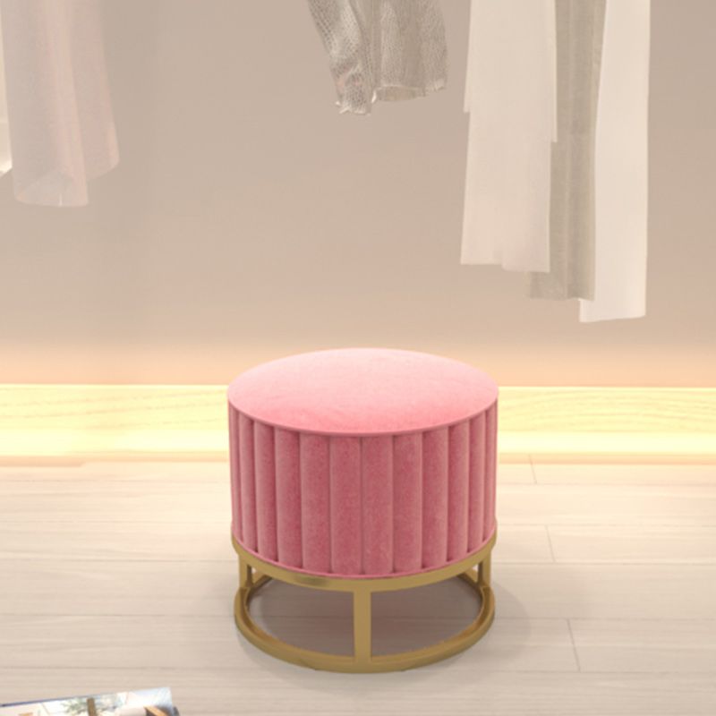 Glam Pouf Ottoman Velvet Upholstered Tear Resistant Round Ottoman with Chair Legs Clearhalo 'furn' 'furn_ottomans_poufs' 'Furniture' 'Living Room Furniture' 'Ottomans & Poufs' 'ottomans_poufs' 1200x1200_824b0884-eda3-4a19-b74d-b2f363691e0f