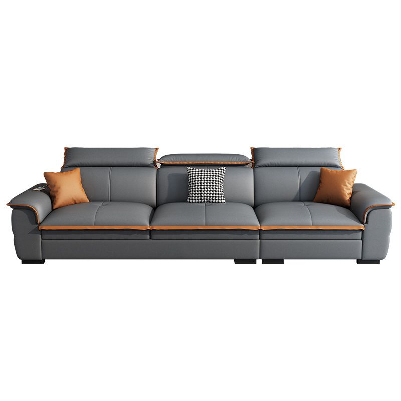 Grey Pillowed Back Cushions Furniture Sectionals with Pillows Clearhalo 'furn' 'furn_sectionals' 'Furniture' 'furniture_sectionals' 'kitchen' 'kitchen_sectionals' 'Living Room Furniture' 'Sectionals' 1200x1200_824cef8e-d278-42a4-9126-d6db2e37a5cb