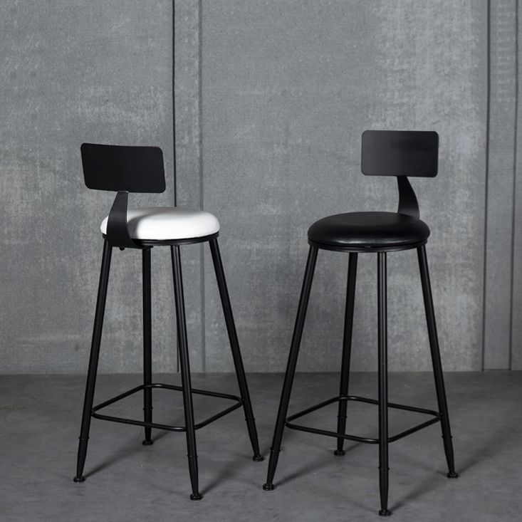 Industrial Armless Backrest Counter Stool Steel Cafe Bar Stool with Velvet Cushion Clearhalo 'Bar Furniture' 'Bar Stools' 'bar_stools' 'furn' 'furn_bar_stools' 'Furniture' 'furniture_bar_stools' 'Kitchen & Dining Furniture' 1200x1200_824d32c0-389d-43dd-a94a-9d80433bd4f5