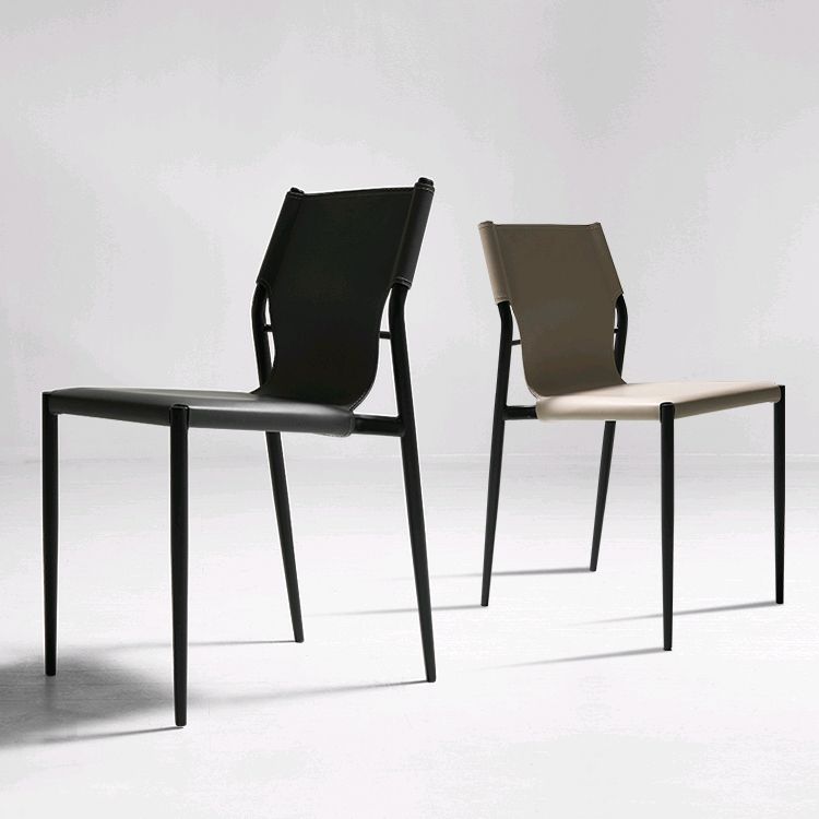Contemporary Leather Dining Side Chair Matte Finish Solid Back Dining Chair (Set of 2) Clearhalo ' kitchen&dining_furn' 'Dining Chairs' 'Dining Tables & Seating' 'dining_chair' 'furn' 'furn_dining_chair' 'Furniture' 'furniture_dining_chair' 'Kitchen & Dining Furniture' 'kitchen' 1200x1200_824d5193-60de-49f0-8d9f-5770afbb9e04