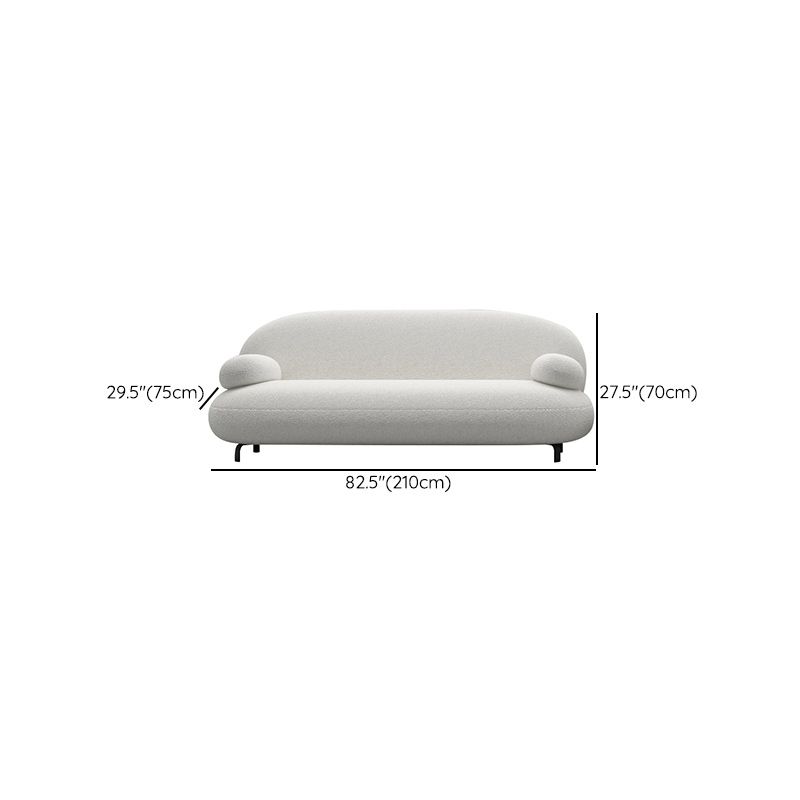 Moderne 27,55 "H weiße Wolle Kissen Top Arm Sofa für Wohnzimmer