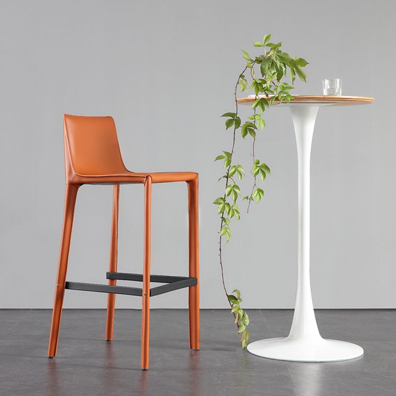 Modern Style Low Back Bar-stool Pu Leather Counter Bar Stool with Metal Legs Clearhalo 'Bar Furniture' 'Bar Stools' 'bar_stools' 'furn' 'furn_bar_stools' 'Furniture' 'Kitchen & Dining Furniture' 1200x1200_82506abf-52ae-430e-86e1-ebbe3a770d8f