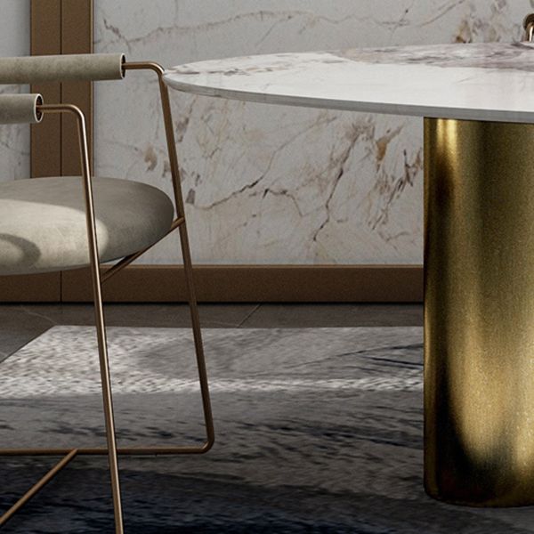 Oval Sintered Stone Dining Table Luxury Kitchen Table with 3 Legs in Gold Clearhalo ' dining_table' 'Dining Tables & Seating' 'Dining Tables' 'furn' 'furn_dining_table' 'Furniture' 'furniture_dining_table' 'Kitchen & Dining Furniture' 'kitchen&dining_furn' 'kitchen' 'kitchen_dining_table' 1200x1200_825196b9-d552-45b4-b585-5fcf780ea2d3