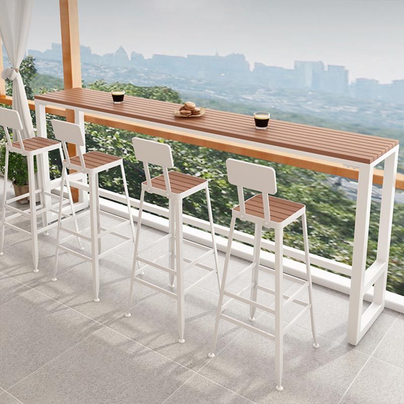 Wood Bar Dining Table Traditional Luxury Rectangle Bar Table with Trestle Base Clearhalo 'Bar Furniture' 'Bar Tables' 'bar_tables' 'furn' 'furn_bar_tables' 'Furniture' 'furniture_bar_tables' 'Kitchen & Dining Furniture' 1200x1200_8251d8ba-f5d6-477b-a462-16d237e01dde
