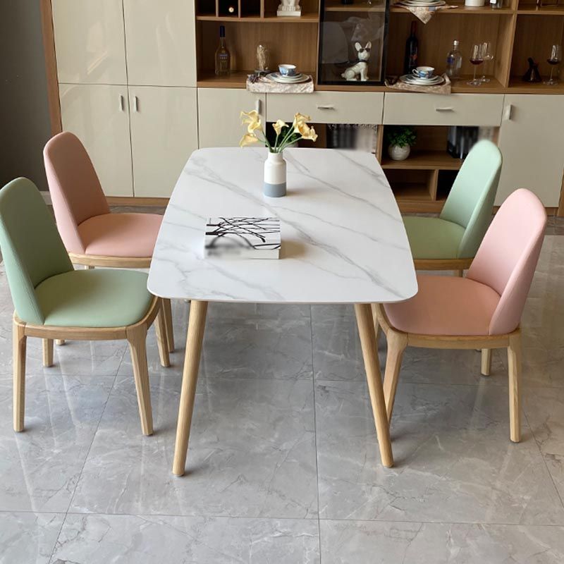 Moderner Stein Top Esstisch natürliche Finish Legs Esszimmer Küchentisch