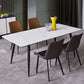 Ensemble de salle à manger moderne en métal avec chaises à dossier solide, ensemble de dinette 1/2/4/5/7 pièces