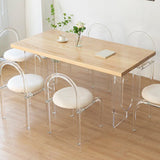 Modern Rectangle Wood Dining Table 1/5/7 Pieces Dining Set for Kitchen