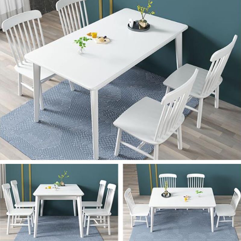 Minimalist Solid Wood Rectangle Shape Dining Table Kitchen Dining Table with 4 Legs Base Clearhalo ' dining_table' 'Dining Tables & Seating' 'Dining Tables' 'furn' 'furn_dining_table' 'Furniture' 'furniture_dining_table' 'Kitchen & Dining Furniture' 'kitchen&dining_furn' 'kitchen' 'kitchen_dining_table' 1200x1200_8252b7d1-06d8-4411-a2ee-194adea5cd69