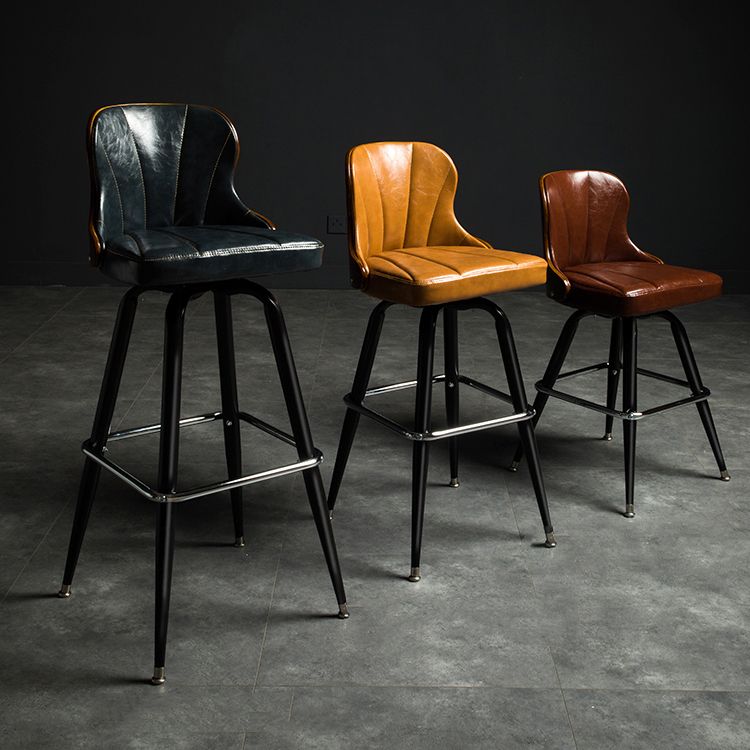 Arm Less Modern Bar Stool Footrest Leather Coffee Shop Bucket Counter Stool Clearhalo 'Bar Furniture' 'Bar Stools' 'bar_stools' 'furniture_bar_stools' 'Kitchen & Dining Furniture' 'kitchen&dining_furn' 'kitchen' 'kitchen_furn' Furniture' 1200x1200_8252ce99-957d-414a-a02b-a93e213c0386