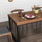 Solid Wood Top Table Rectangle Pine Wood Table with Sled Base