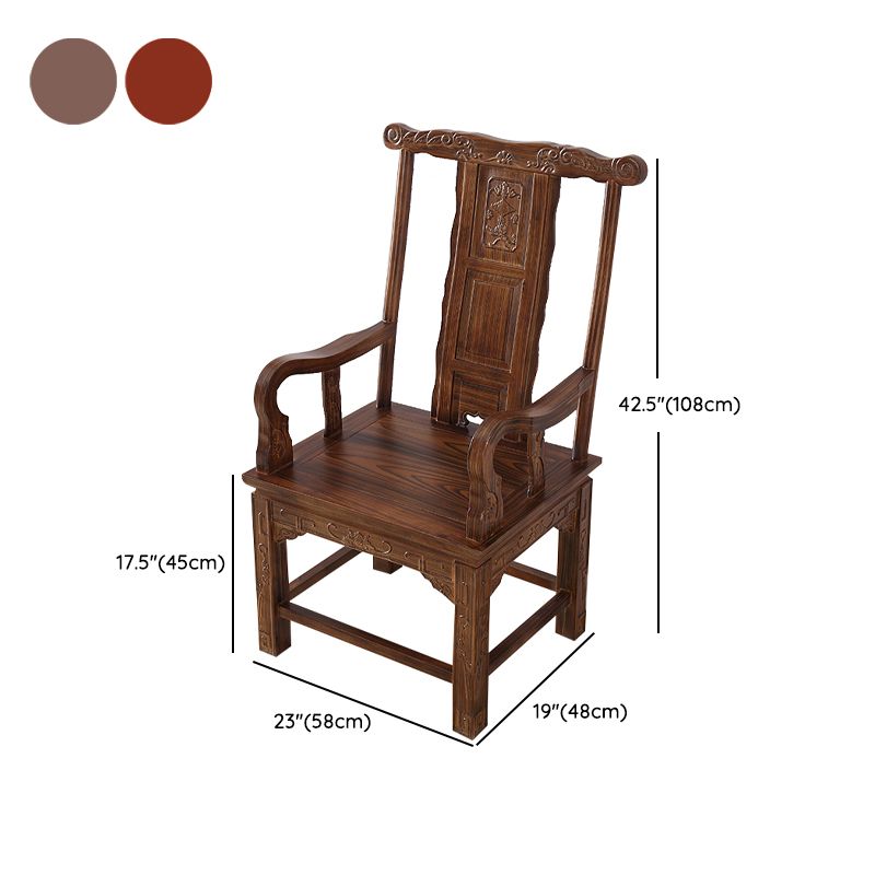 Traditional Style Arm Chair Solid Wood Slat Back Dining Chair for Home Clearhalo 'Dining Chairs' 'Dining Tables & Seating' 'dining_chair' 'furn' 'furn_dining_chair' 'Furniture' 'Kitchen & Dining Furniture' 1200x1200_82540e01-7c33-4022-82cb-7101024e8c76