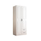 White Hinged Wardrobe Armoire with Garment Rod Modern Wardrobe Closet