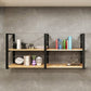 Metal and Wooden Shelf Bookcase Modern Wall Mounted Natural Bookshelf for Study Room