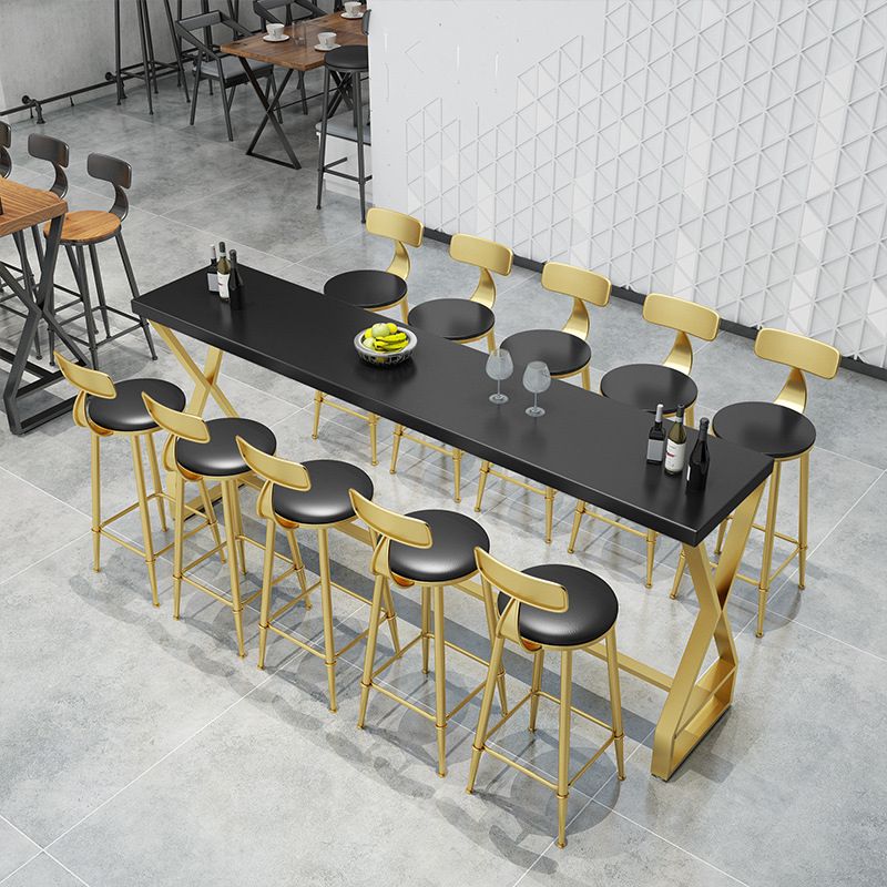 Glam Bar-height Table Solid Wood Top Pub Table for Patio Use Clearhalo 'Bar Furniture' 'Bar Tables' 'bar_tables' 'furn' 'furn_bar_tables' 'Furniture' 'Kitchen & Dining Furniture' 1200x1200_8254d2ff-2611-4c83-a0d1-b4fa6a135cd1